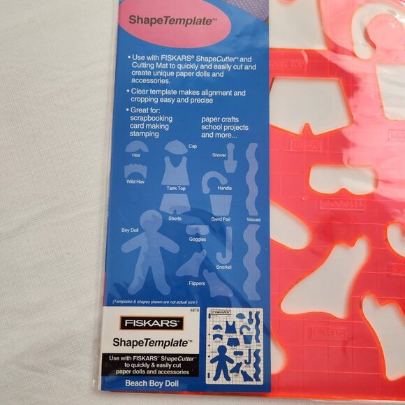 Fiskars Shape Template Plastic Pink Beach Boy Doll - Picture 4 of 5